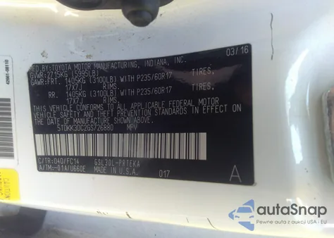 2016 Toyota Sienna Le 8 Passenger from USA, damaged, VIN 5TDKK3DC2GS726880